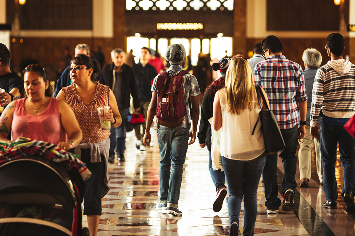 People at Union Station Los Angeles